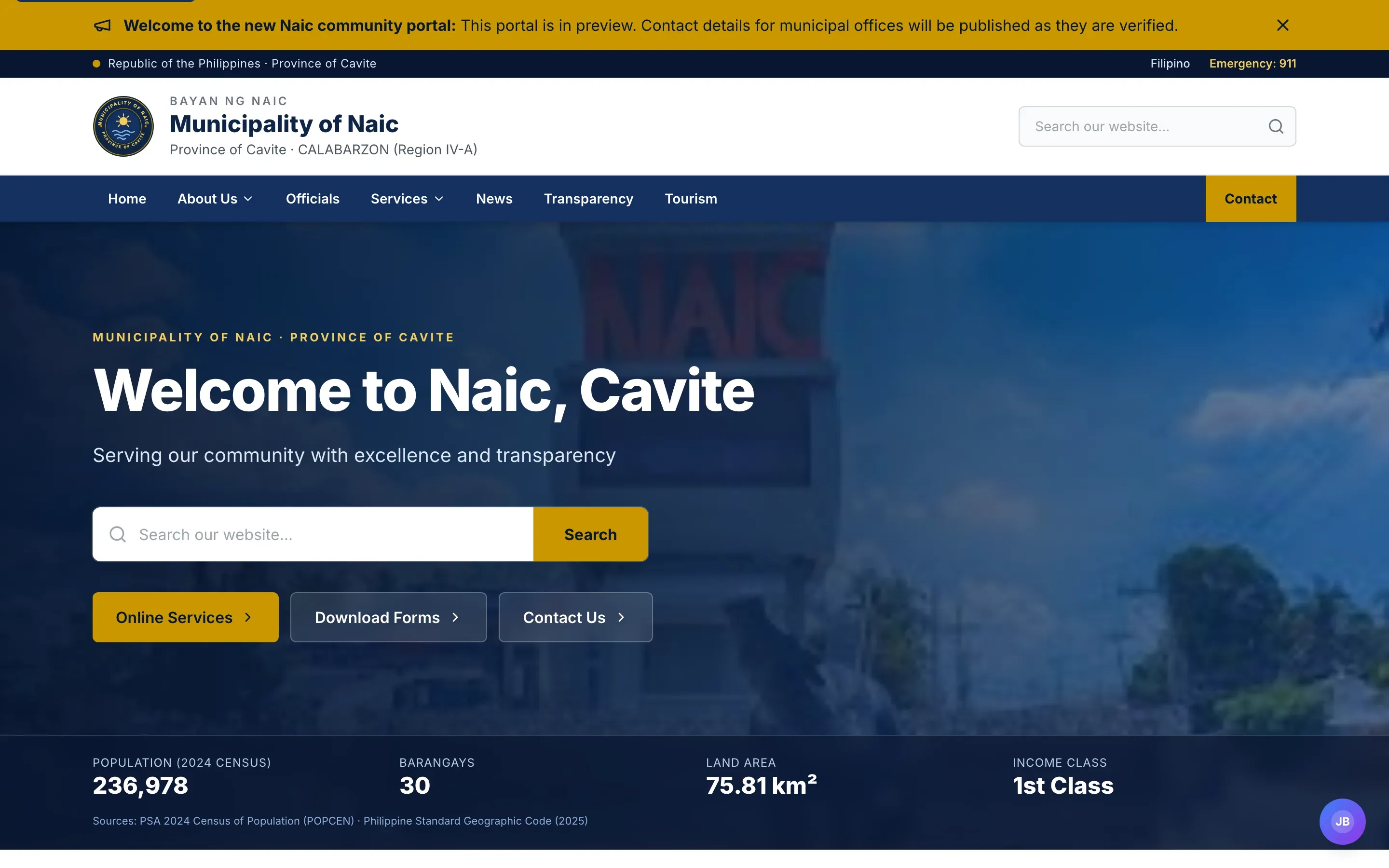 Homepage of Municipality of Naic